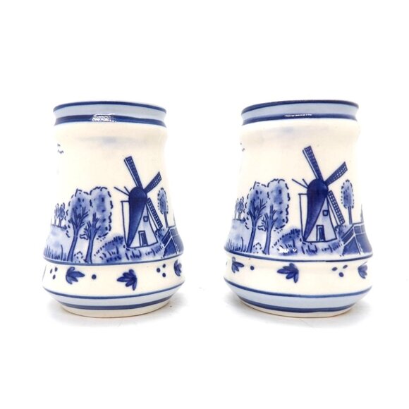 Delft Holland Ceramic Windmill Blue and White Salt & Pepper Shaker - Picture 3 of 5